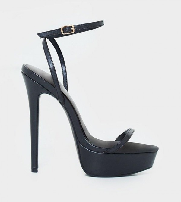 PU Strappy Platform Heel Sandals