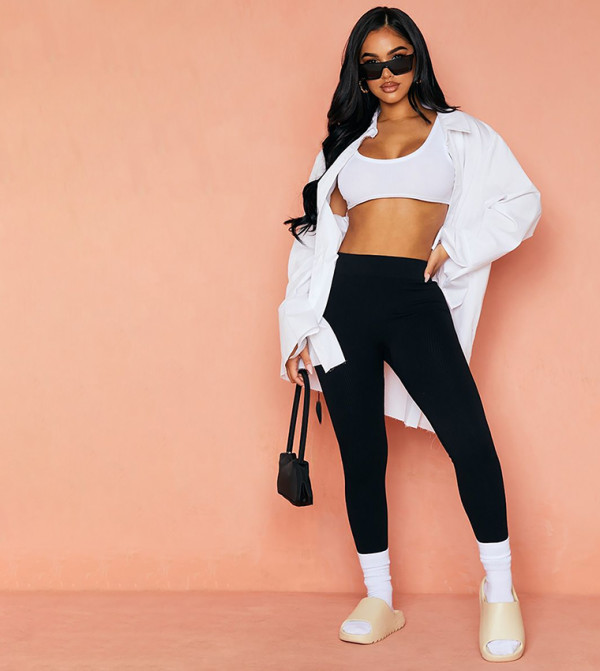 Petite Ribbed Seamless Leggings