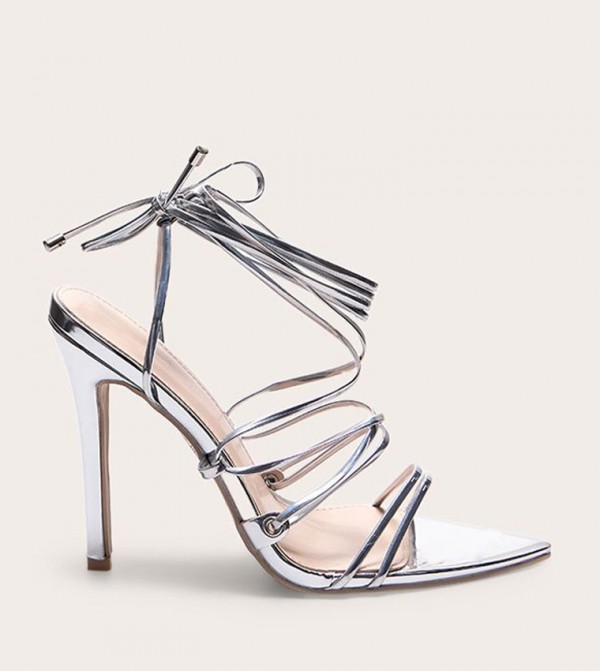 Metallic Strappy Gladiator Heel Sandals
