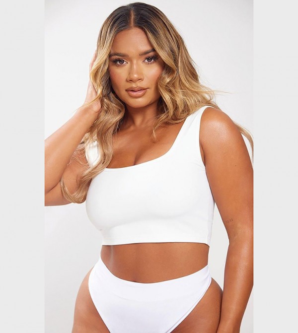 Shape Sculpted Scoop Neck Crop Top
