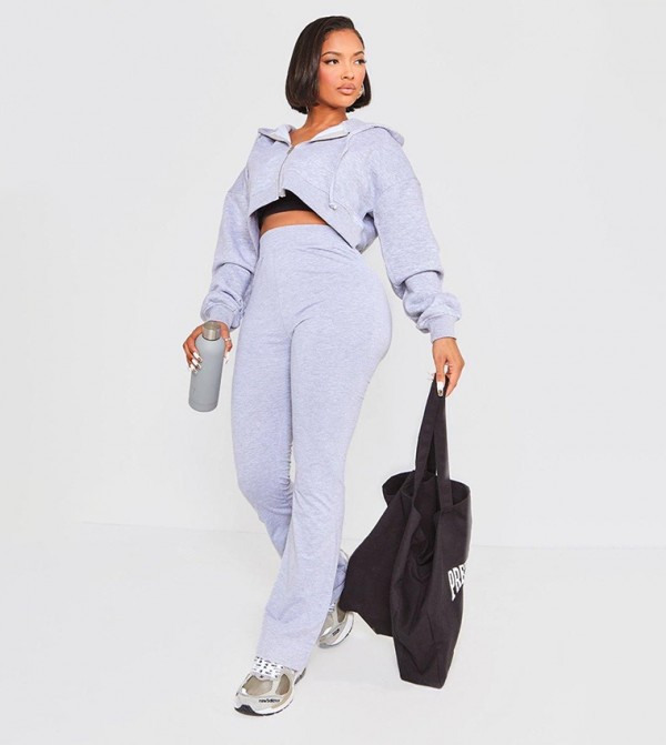 Shape Cotton High Waist Flared Trousers