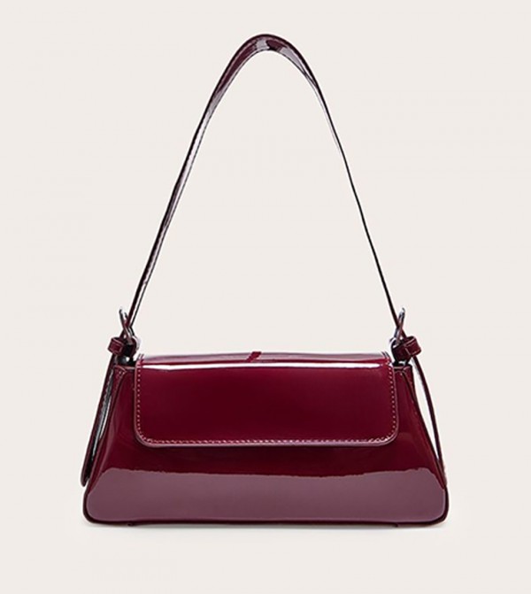 Patent Trapeze Shoulder Bag