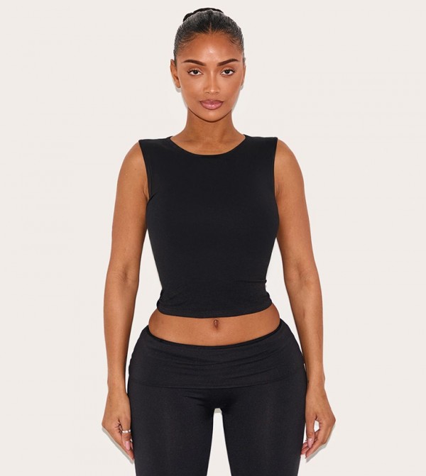 Shape Sculpted Longline Racer Crop Top