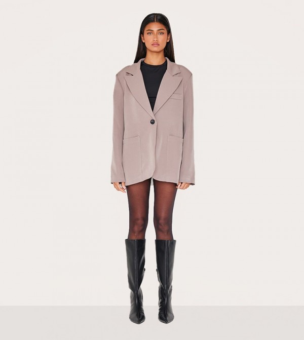 Cappuccino Minimal Single Breasted Blazer