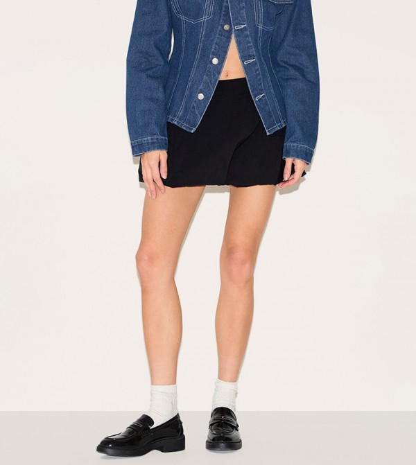 Stretch Woven Micro Mini Puffball Skirt