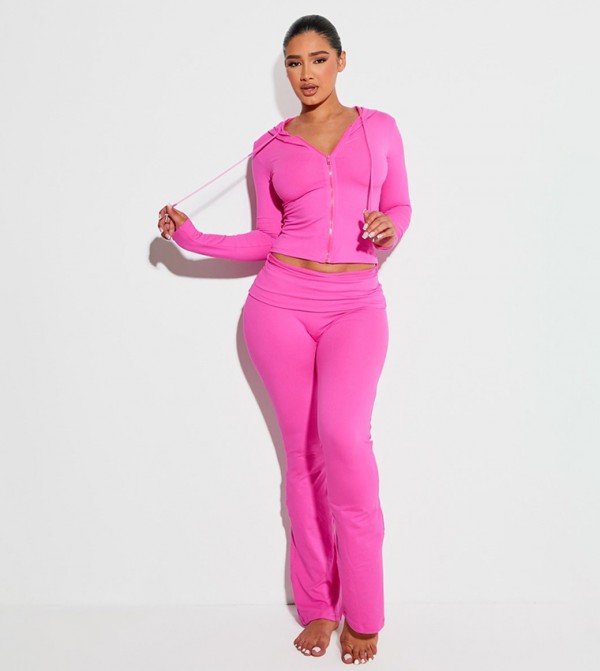 Shape Sculpted Foldover Waist Flared Trousers