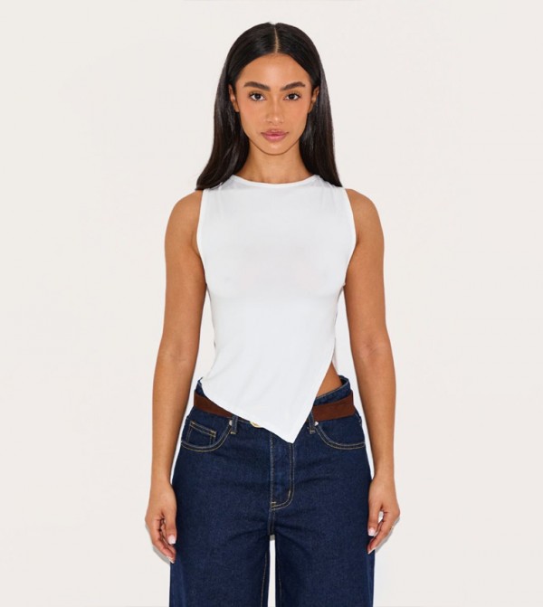 Petite Asymmetric Crop Top