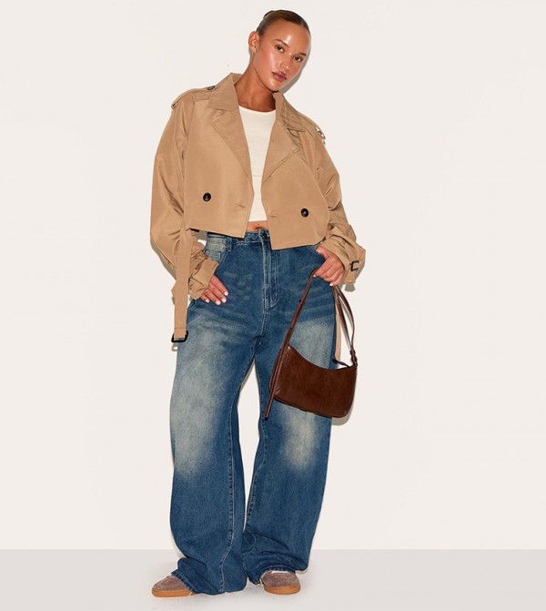 Curve Belted Crop Trench Coat
