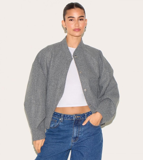 Wool Look Bomber Jacket