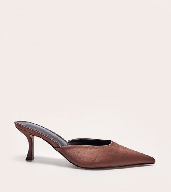 Satin Pointed Toe Heel Pumps