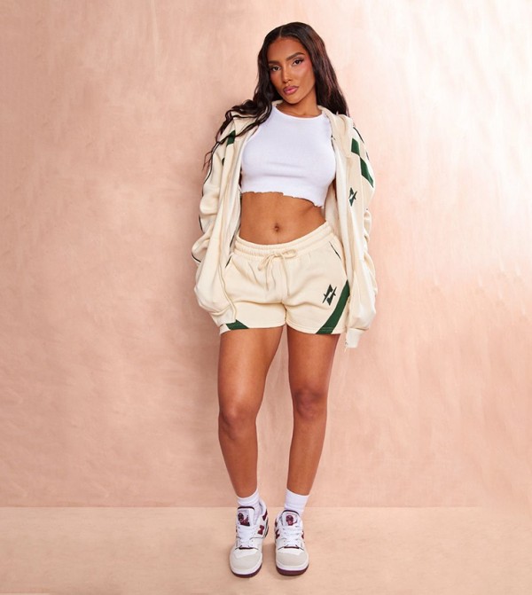 Embroidered Contrast Runner Shorts