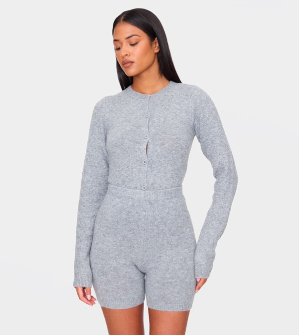 Soft Knit Button Up Bodysuit Top