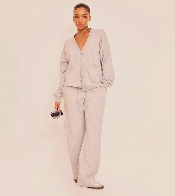 Marl Button Front Pocket Cardigan