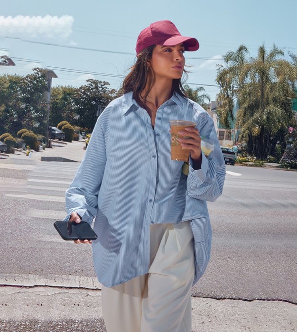 Striped Oversized Cotton Shirt