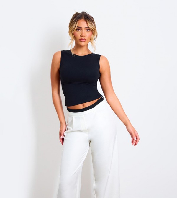 Solid Crew Neck Tank Top