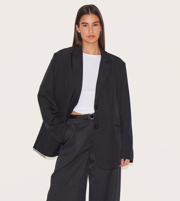Seam Detail Structured Oversized Blazer