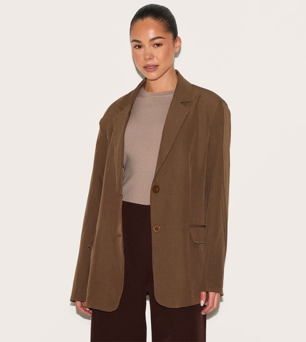 Seam Detail Structured Oversized Blazer