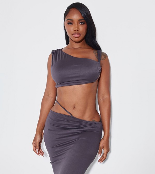 Shape One Shoulder Crop Top