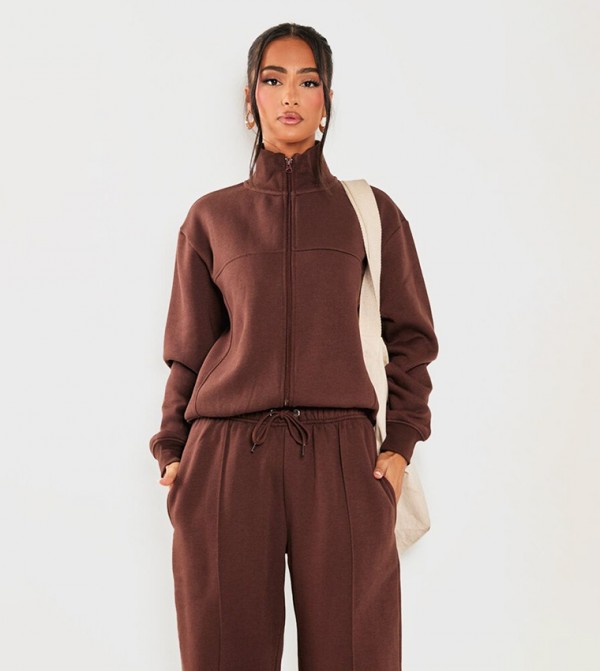 Petite Seam Detail Zip Through Jacket