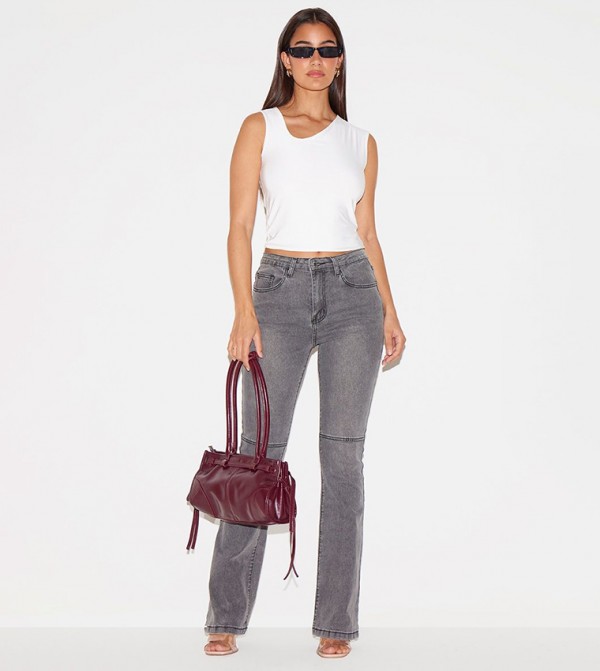 Seam Detail Flared Jeans