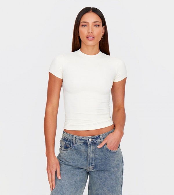 Tall Contour Sculpt Short Sleeves Crop T-Shirt