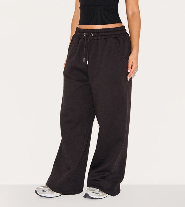 Petite Drawstring Waist Wide Leg Sweatpants