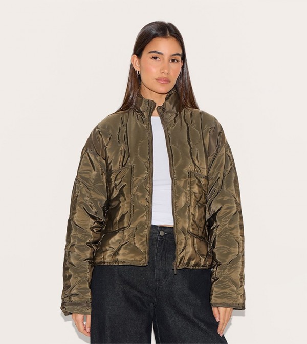 Padded Wave Long Sleeves Jacket