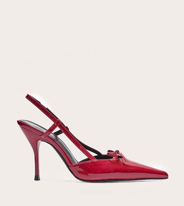 Patent PU Point Toe Bow Detail Pumps