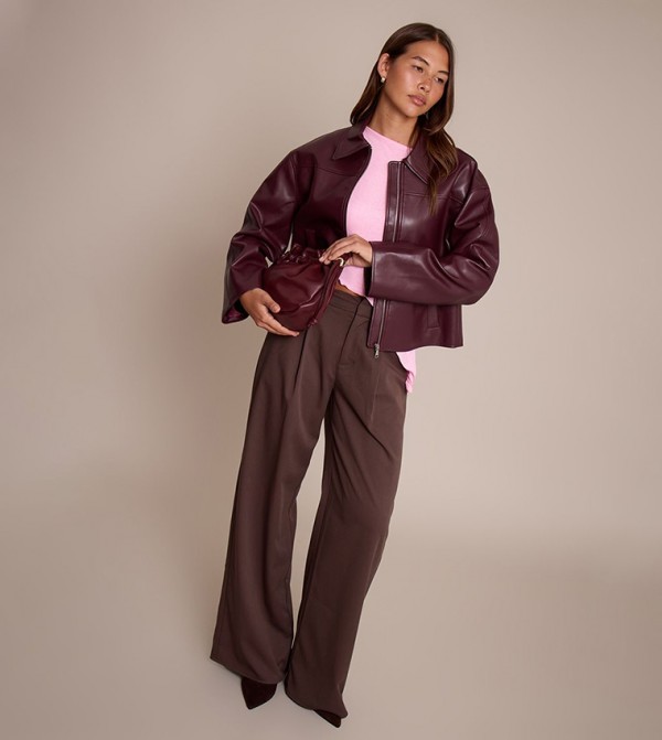 Zip-Through PU Jacket