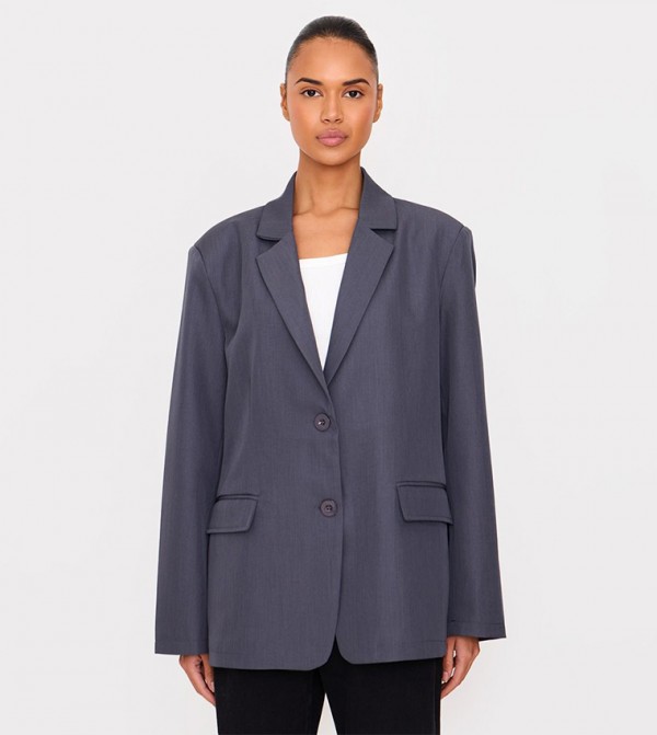 Seam Detail Structured Oversized Blazer