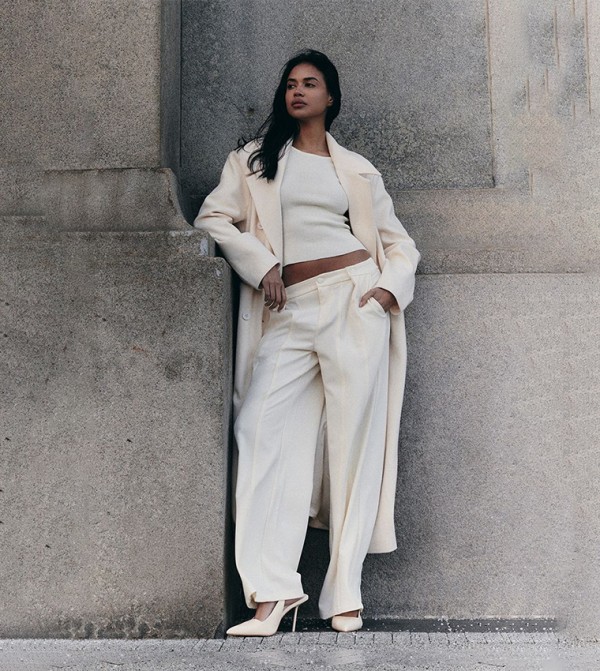 Wool Look Double Breasted Oversized Coat