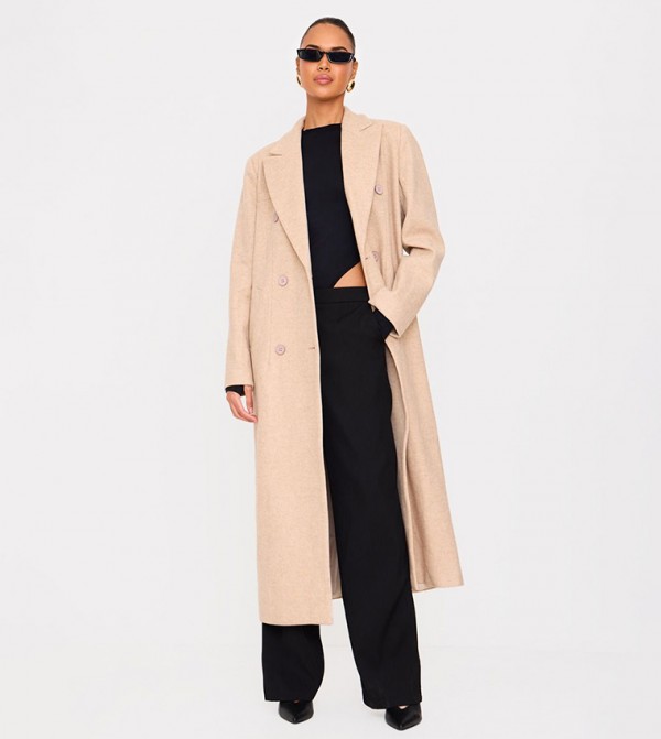 Wool Look Oversized Drop Shoulder Maxi Coat