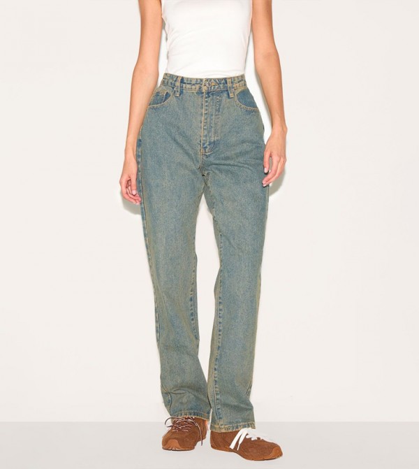 Vintage High Waist Straight Fit Jeans