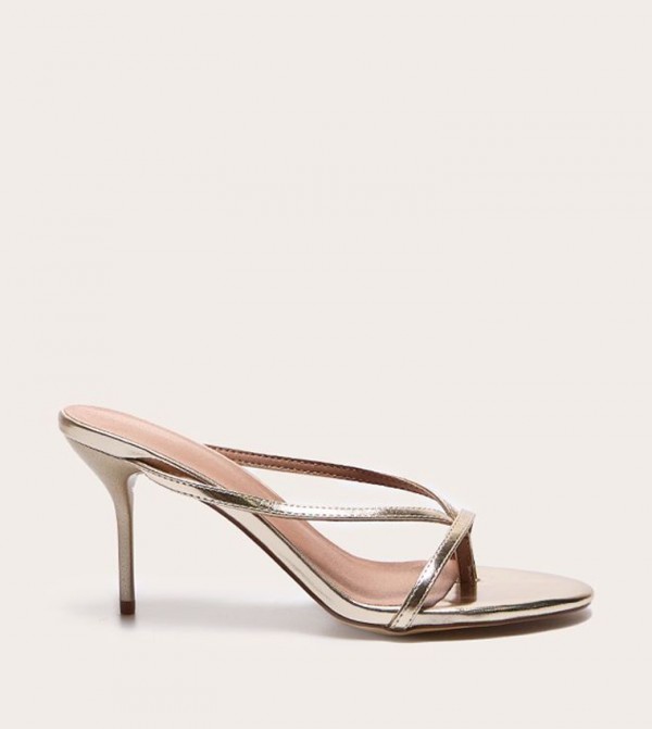 Round Toe Thong High Stiletto Heeled Sandals