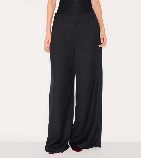 Double Pleated Wide Leg Trousers