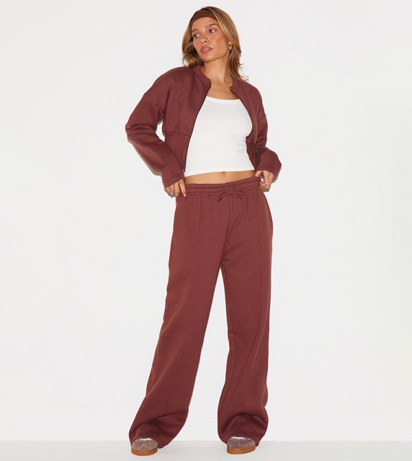 Seam Detail Wide Leg Sweatpants