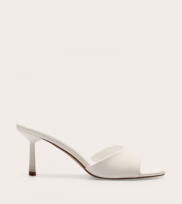 Wide Fit PU Mid Stiletto Heel Sandals