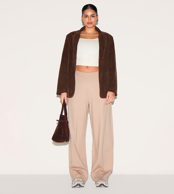 Curve Knit Wide Leg Trousers