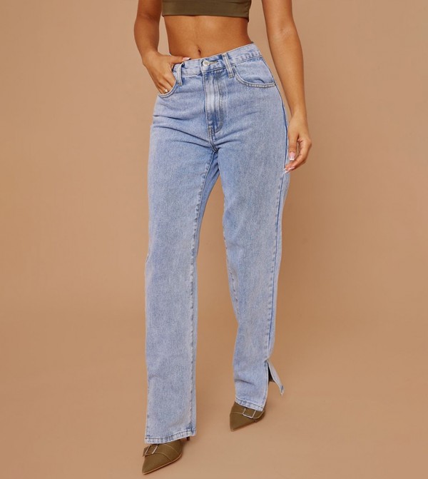 Petite Split Hem Slim Fit Jeans
