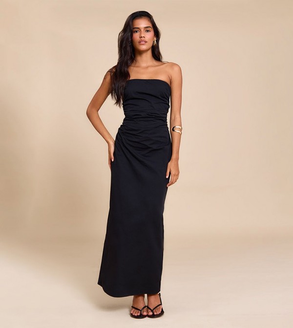 Bandeau Ruched Maxi Dress