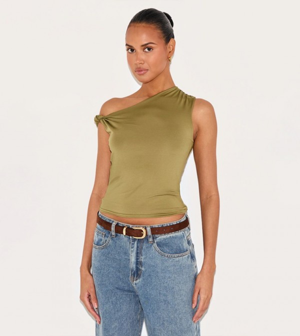 Slinky Knot Strap Detail Crop Top