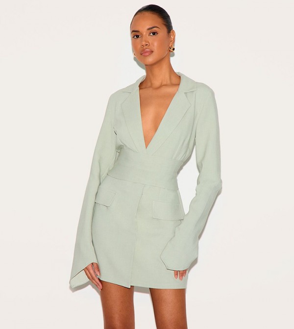Belted Mini Blazer Dress
