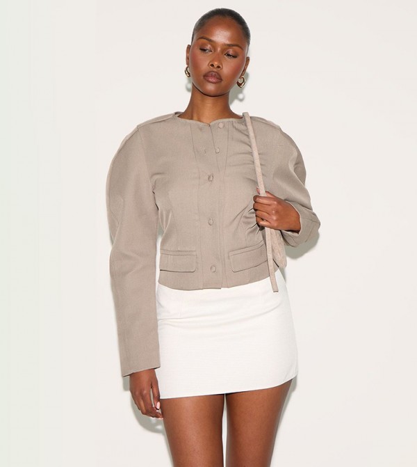 Cocoon Sleeves Crop Blazer