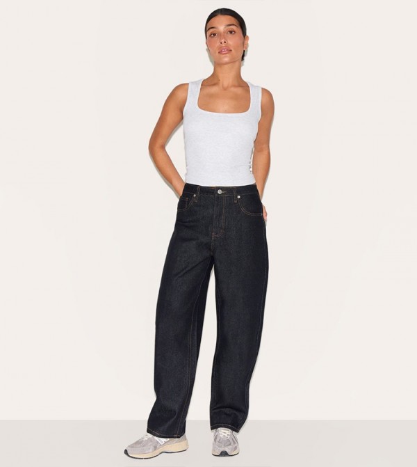 Petite High Waist Boyfriend Fit Jeans