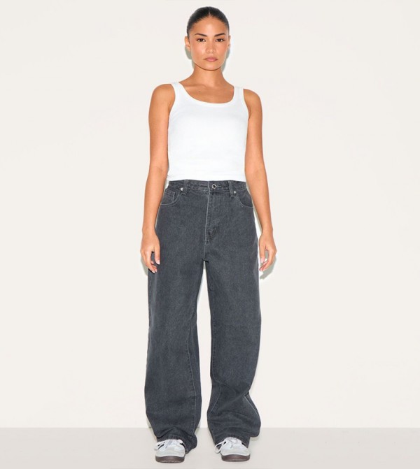 Petite High Waist Boyfriend Fit Jeans