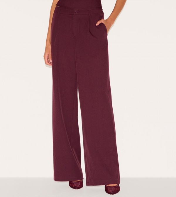 High Waist Straight Fit Trousers
