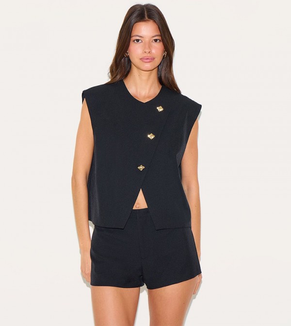 Gold Trim Oversized Waistcoat