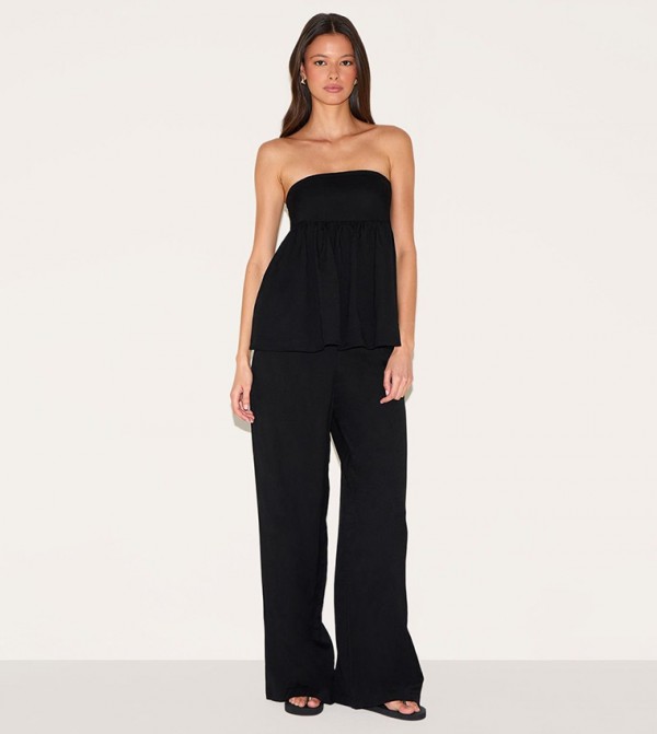 Bandeau Peplum Detail Jumpsuit