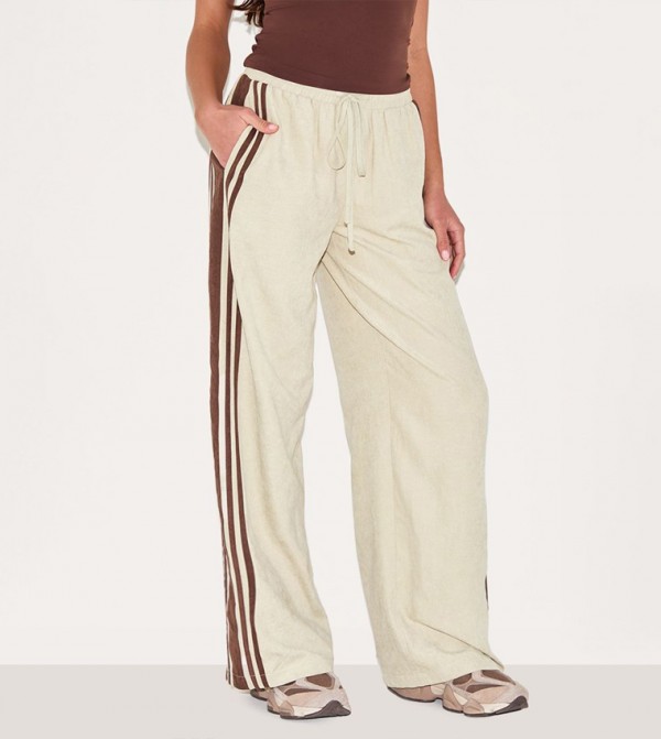 Contrast Striped Wide Leg Trousers