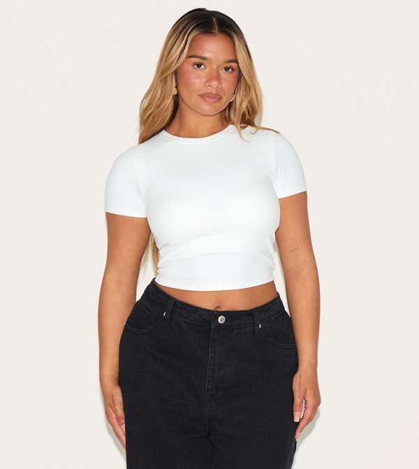 Shape Built In Bra Sculpt Crop T-Shirt